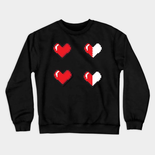 Pixel Heart Sticker - retro 8 bit classic game style Crewneck Sweatshirt by mrsupicku